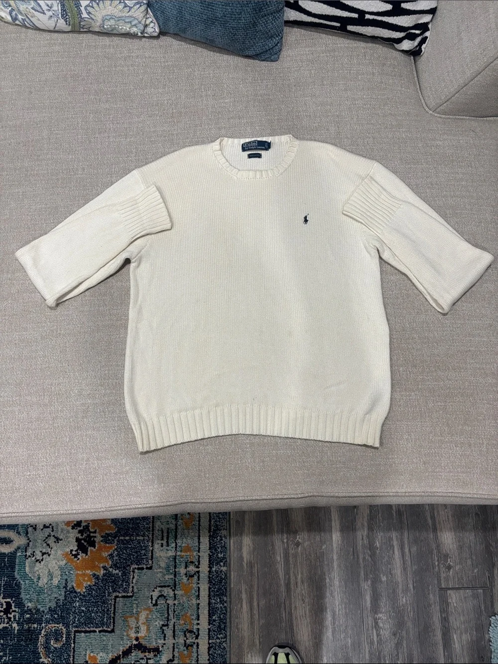 Polo by Ralph Lauren Cream Cotton Crewneck Sweater